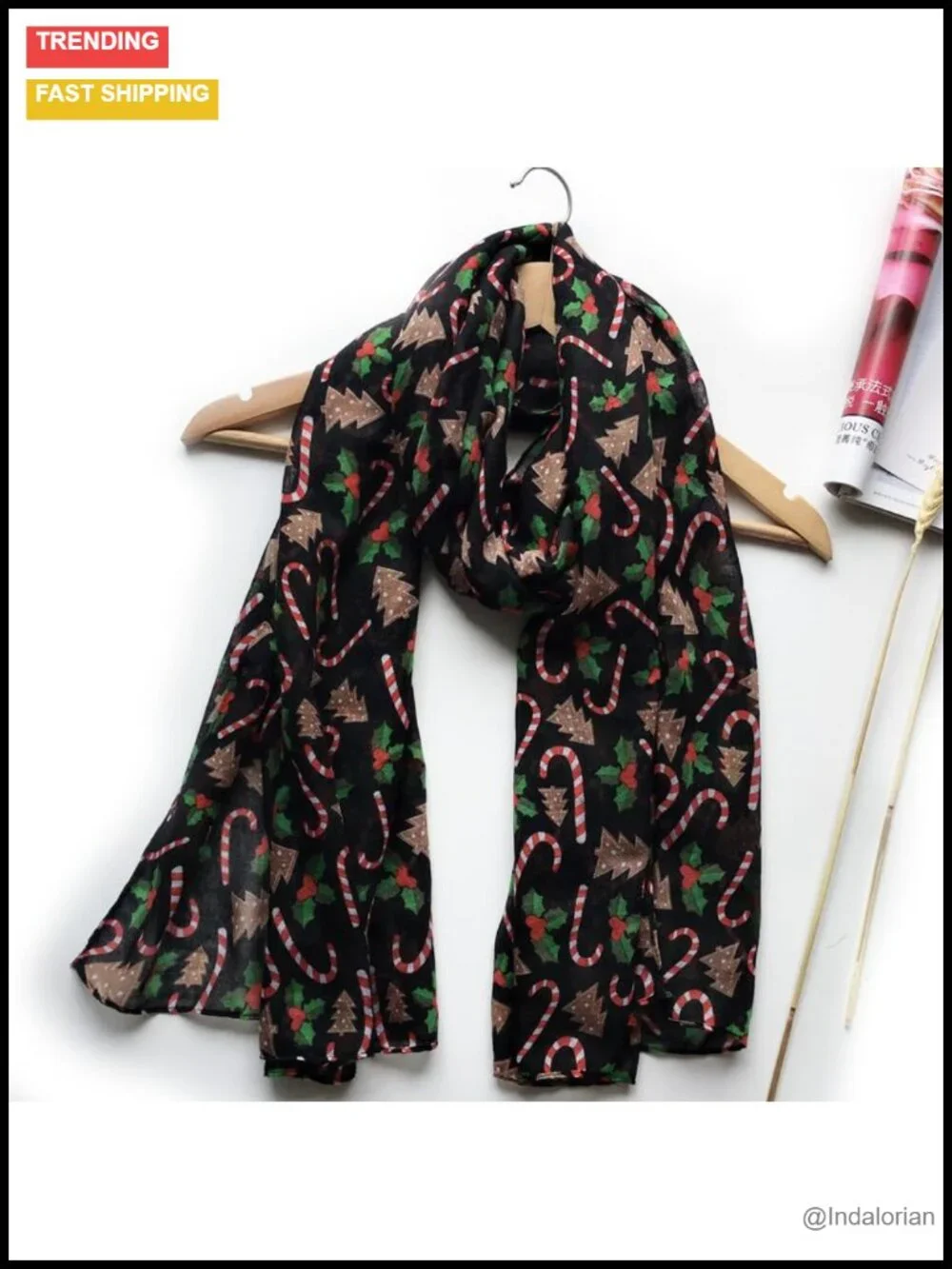 Elegant Floral Chiffon Scarf Lightweight Wrap for Women